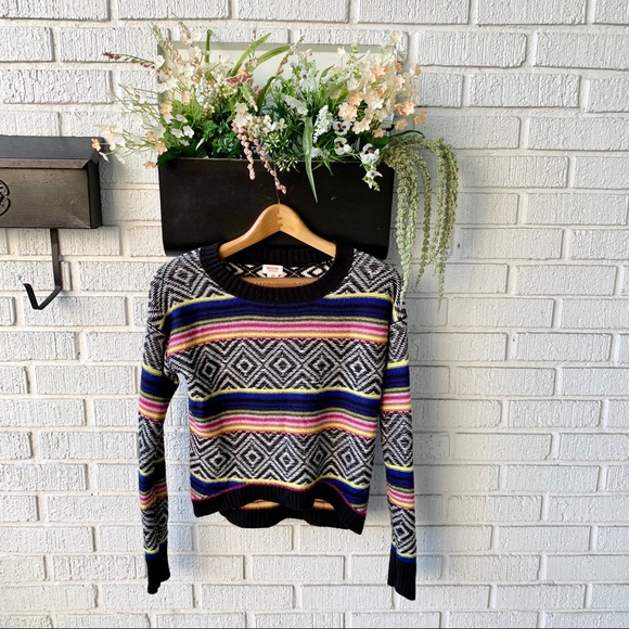 Mossimo Patterned Aztec Sweater With Stripes S/P - Picture 2 of 8